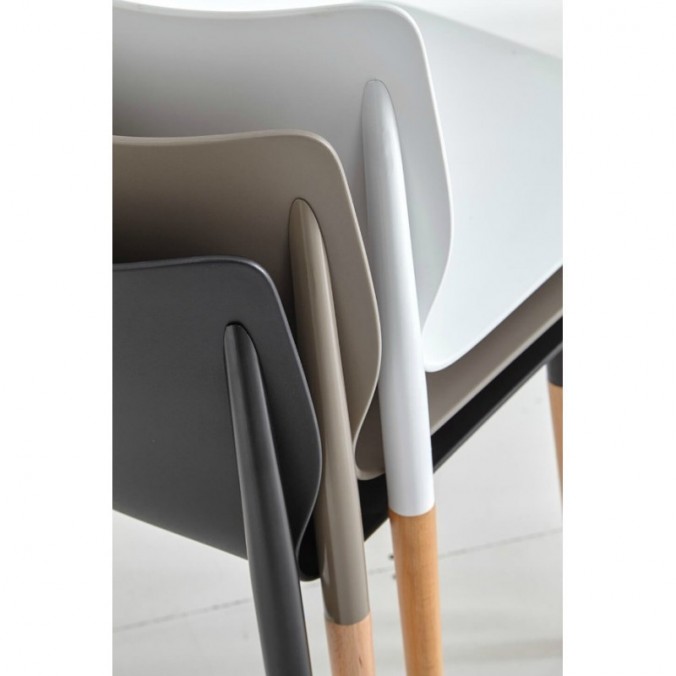 Silla ALISIA blanco estilo nórdico patas de haya Silla ALISIA blanco estilo nórdico patas de haya
