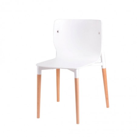 Silla ALISIA blanco estilo nórdico patas de haya