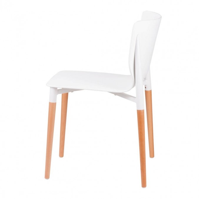 Silla ALISIA blanco estilo nórdico patas de haya Silla ALISIA blanco estilo nórdico patas de haya