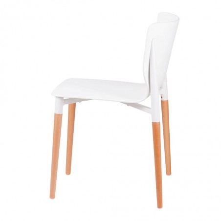 Silla ALISIA blanco estilo nórdico patas de haya