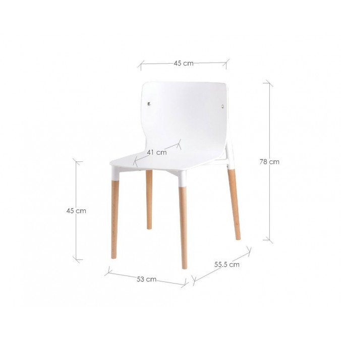 Silla ALISIA blanco estilo nórdico patas de haya Silla ALISIA blanco estilo nórdico patas de haya