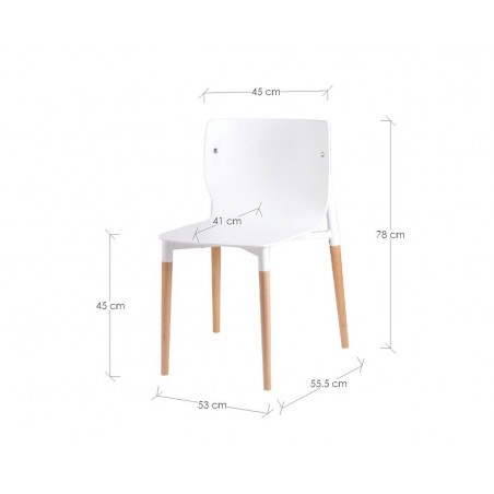 Silla ALISIA blanco estilo nórdico patas de haya