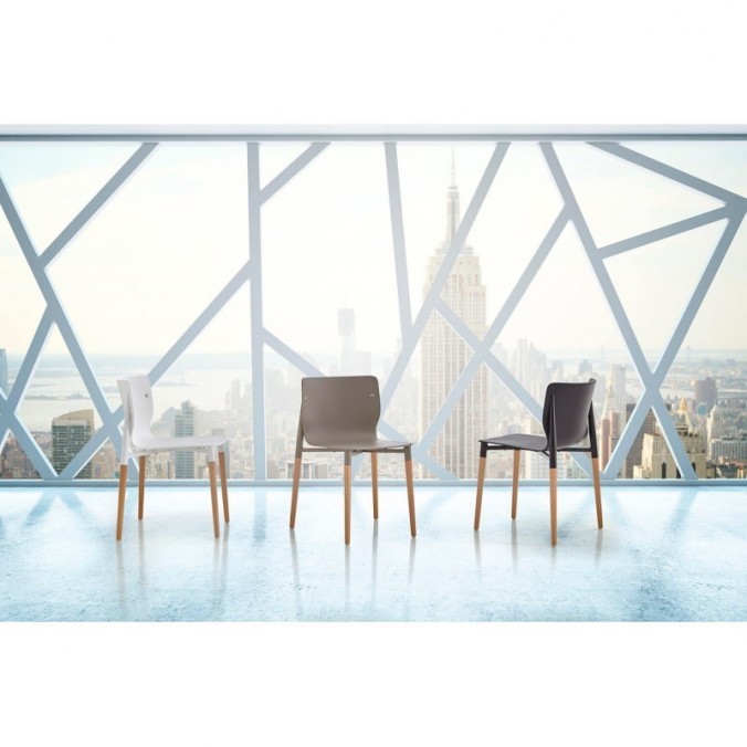 Silla ALISIA gris estilo nórdico patas de haya