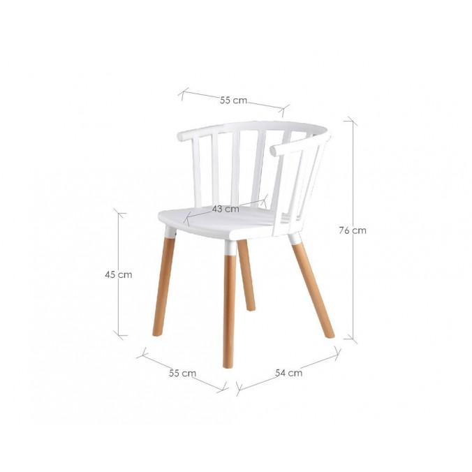 Silla JENNA blanco de estilo nordico vintage