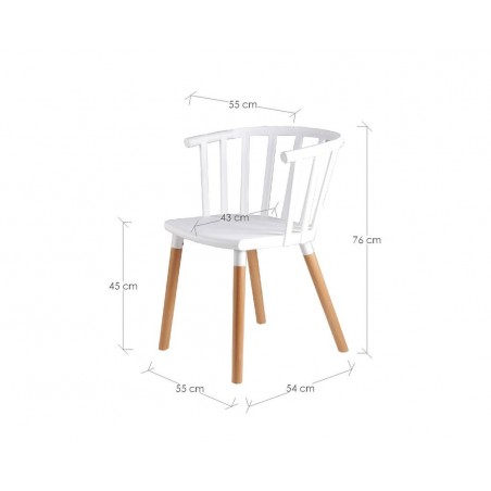 Silla JENNA blanco de estilo nordico vintage