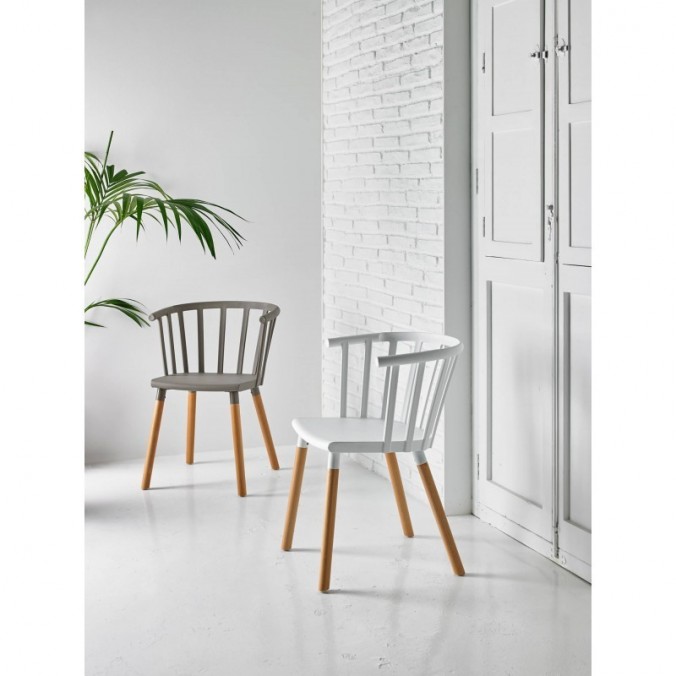 Silla JENNA gris de estilo nordico vintage