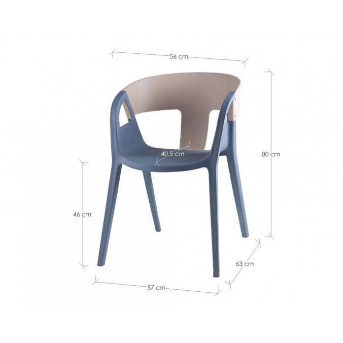Silla WILLA azul de estilo moderno