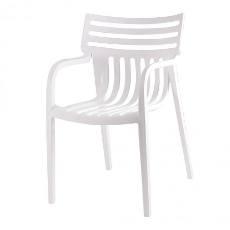 Silla RODIE blanco estilo terraza interior y exterior