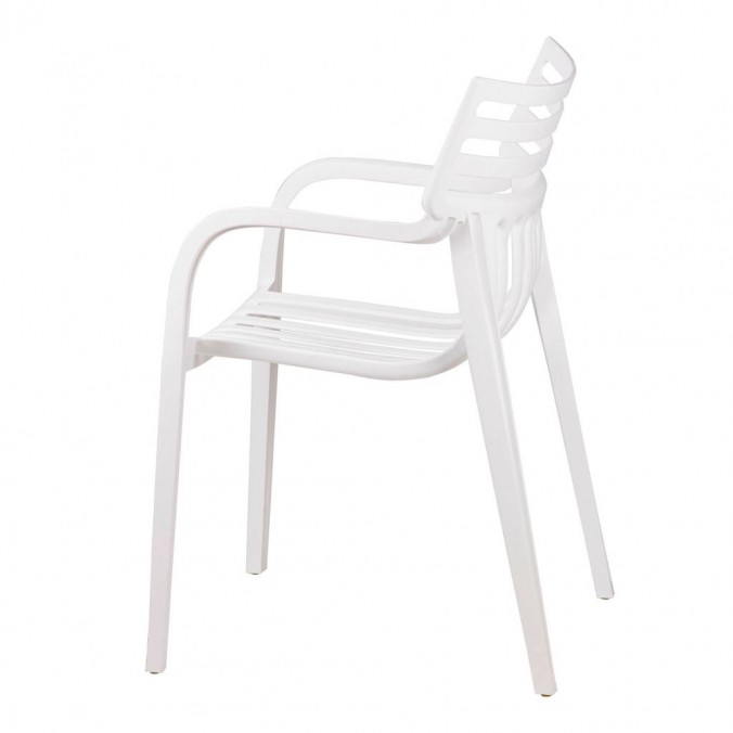 Silla RODIE blanco estilo terraza interior y exterior