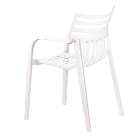 Silla RODIE blanco estilo terraza interior y exterior