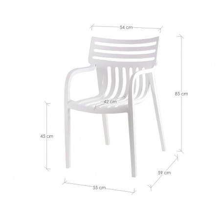 Silla RODIE blanco estilo terraza interior y exterior