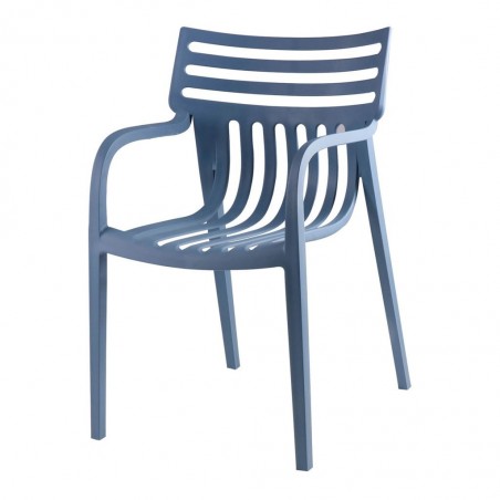 Silla RODIE azul estilo terraza interior y exterior