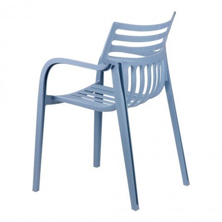 Silla RODIE azul estilo terraza interior y exterior