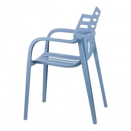 Silla RODIE azul estilo terraza interior y exterior