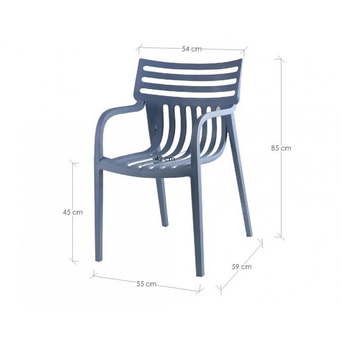 Silla RODIE azul estilo terraza interior y exterior