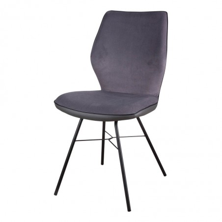 Silla ERIKA gris oscuro tapizado tela y polipiel
