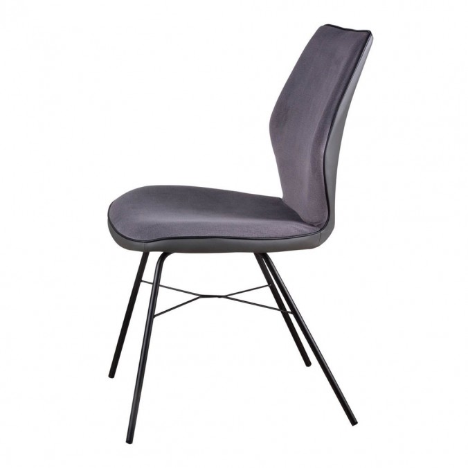 Silla ERIKA gris oscuro tapizado tela y polipiel