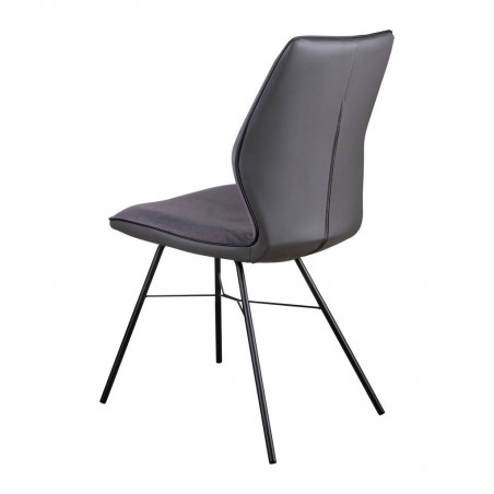 Silla ERIKA gris oscuro tapizado tela y polipiel