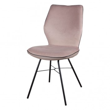 Silla ERIKA beige tapizado tela y polipiel