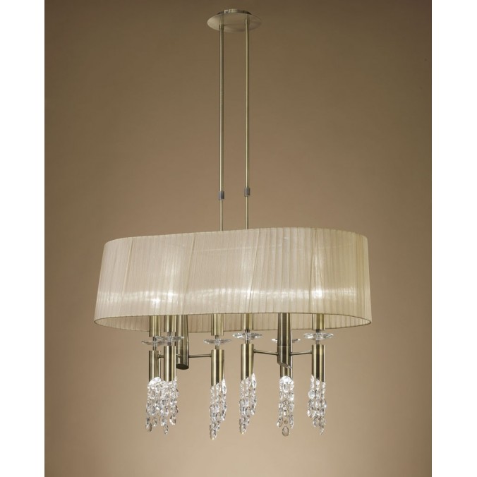 Lámpara techo clásica TIFFANY cuero pantalla oval