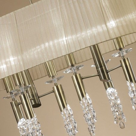 Lámpara techo clásica TIFFANY cuero pantalla oval