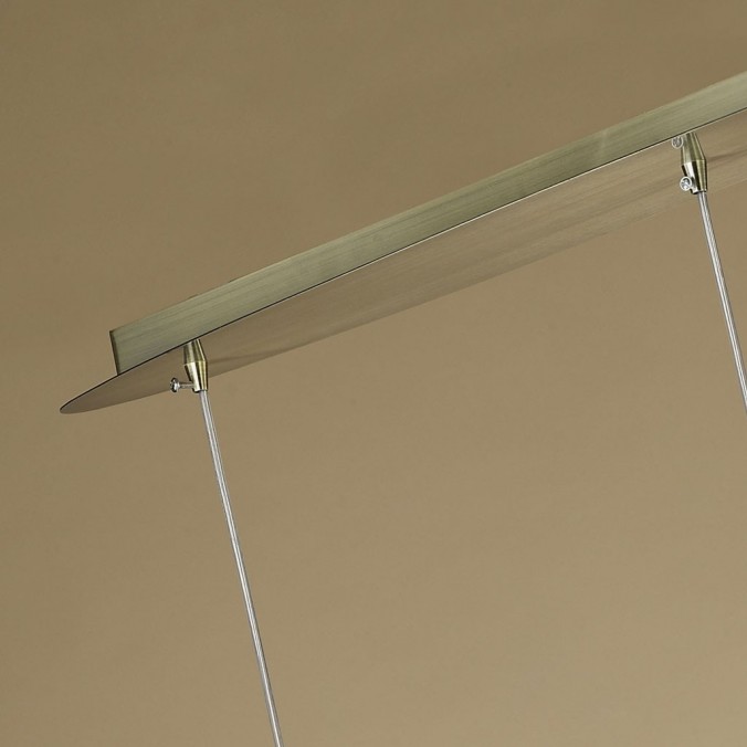 Lámpara techo clásica TIFFANY cuero 3 pantallas