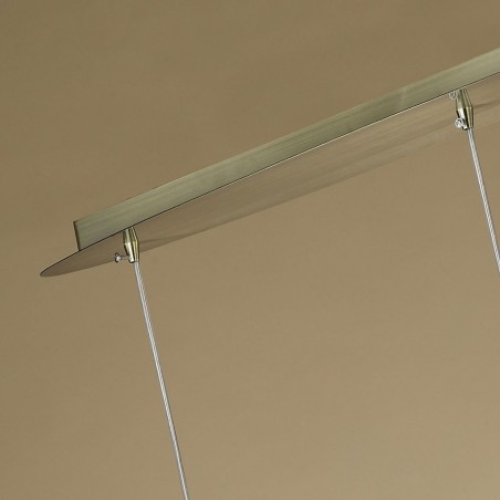 Lámpara techo clásica TIFFANY cuero 3 pantallas