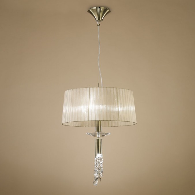 Colgante techo clásico TIFFANY cuero 46cm