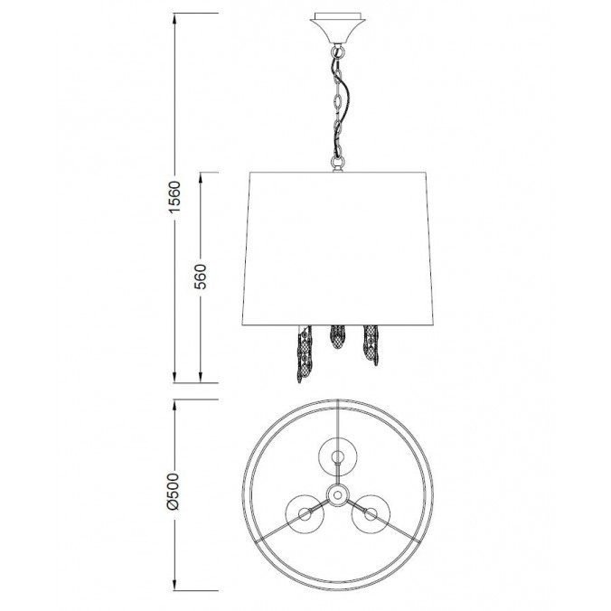 Colgante techo clásico TIFFANY cuero 50cm