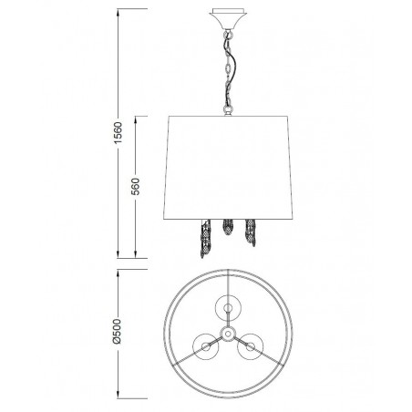 Colgante techo clásico TIFFANY cuero 50cm