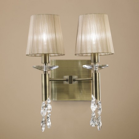 Aplique de pared clásico TIFFANY cuero 2 luces