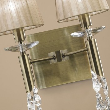 Aplique de pared clásico TIFFANY cuero 2 luces 2