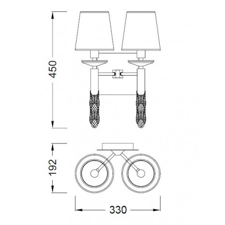 Aplique de pared clásico TIFFANY cuero 2 luces