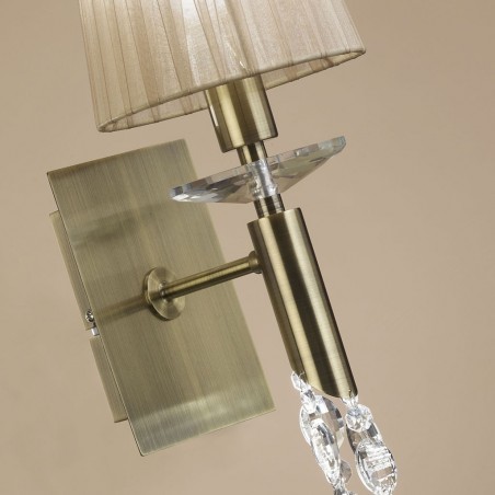 Aplique de pared clásico TIFFANY cuero 1 luz