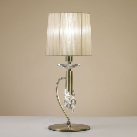 Lámpara de mesa clásica TIFFANY cuero