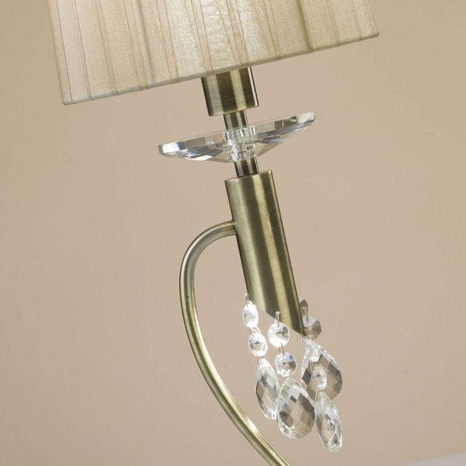 Lámpara de mesa clásica TIFFANY cuero