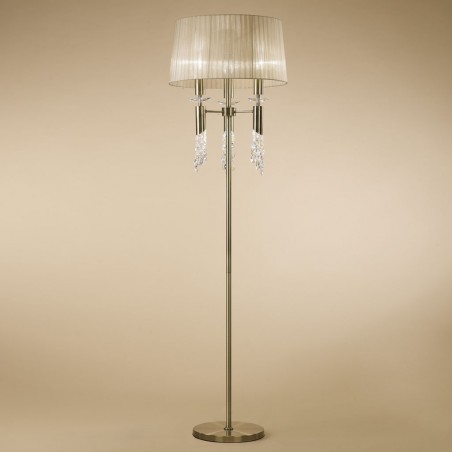 Lámpara pie de salón clásico TIFFANY cuero