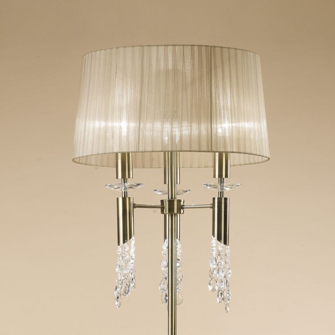 Lámpara pie de salón clásico TIFFANY cuero