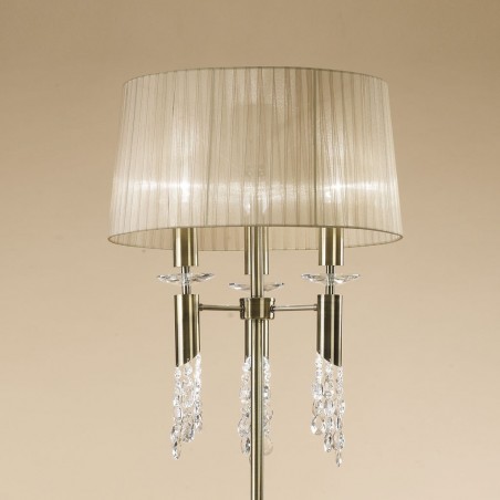 Lámpara pie de salón clásico TIFFANY cuero