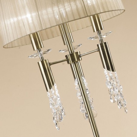 Lámpara pie de salón clásico TIFFANY cuero