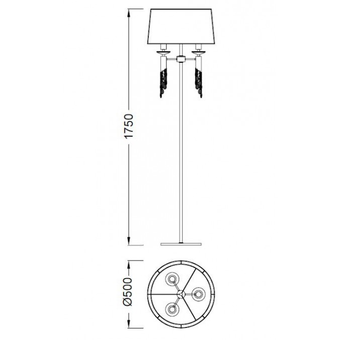 Lámpara pie de salón clásico TIFFANY cuero