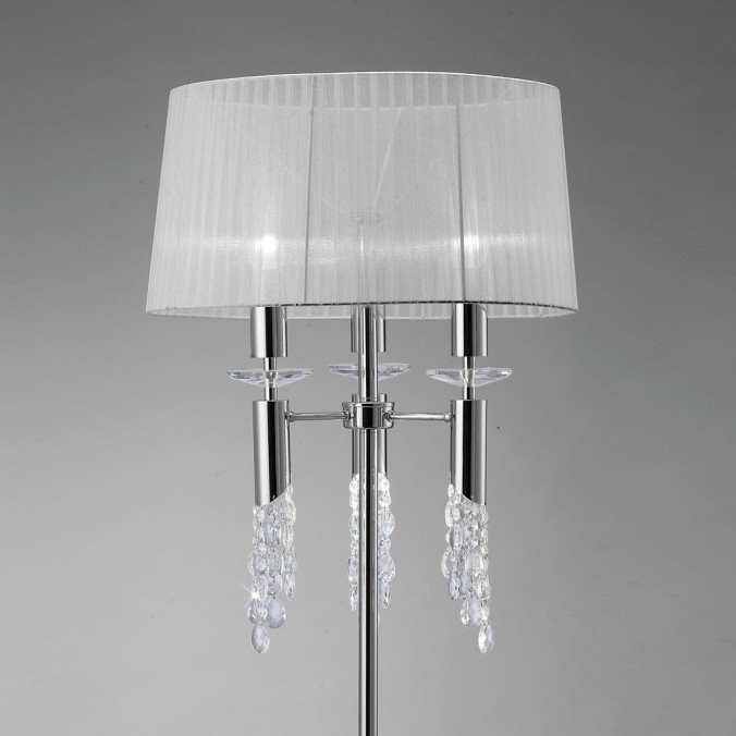 Lámpara pie de salón clásico TIFFANY cromo Lámpara pie de salón clásico TIFFANY cromo