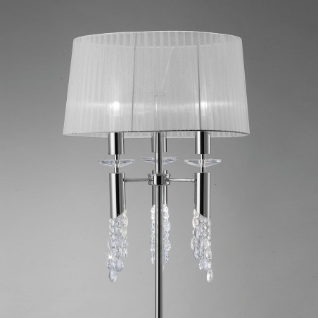 Lámpara pie de salón clásico TIFFANY cromo