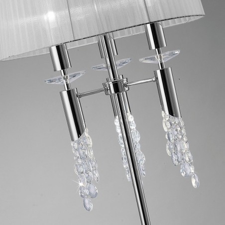 Lámpara pie de salón clásico TIFFANY cromo