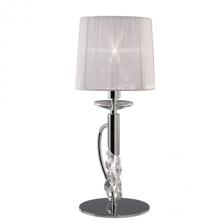 Lámpara de mesa clásica TIFFANY cromo