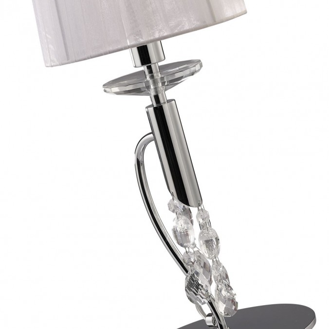 Lámpara de mesa clásica TIFFANY cromo