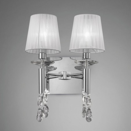 Aplique de pared clásico TIFFANY cromo 2 luces