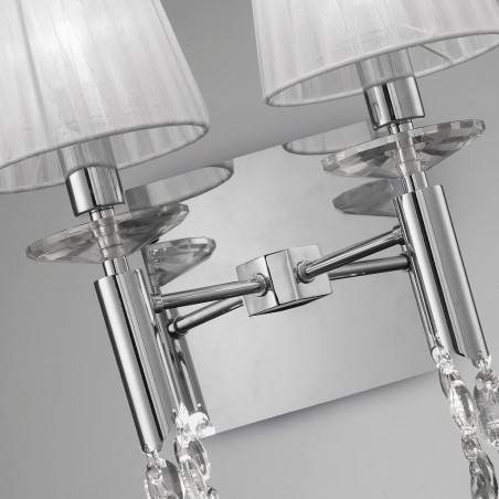 Aplique de pared clásico TIFFANY cromo 2 luces