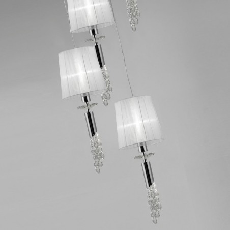 Lámpara plafón clásico TIFFANY cromo 5 pantallas