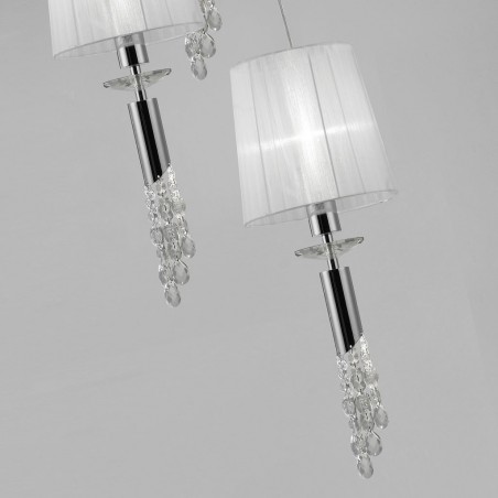 Lámpara plafón clásico TIFFANY cromo 5 pantallas